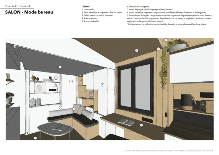 Plans et photos Tiny House 20m2, Aline
