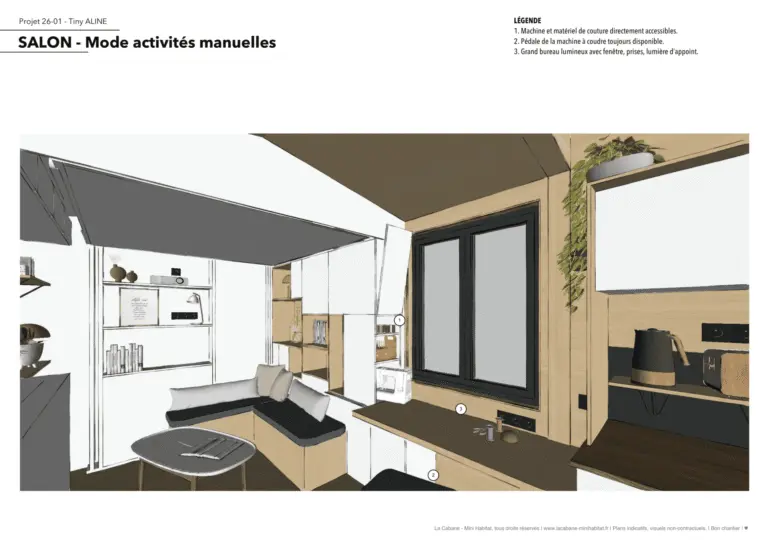 Plans et photos Tiny House 20m2, Aline