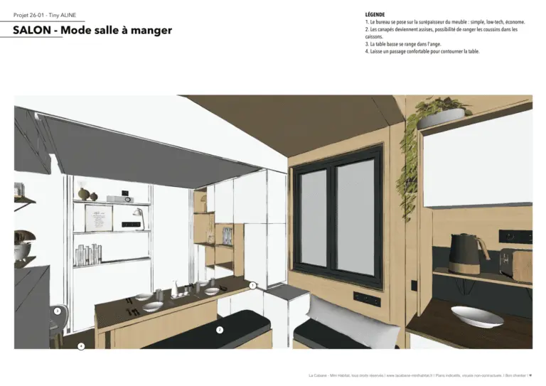 Plans et photos Tiny House 20m2, Aline