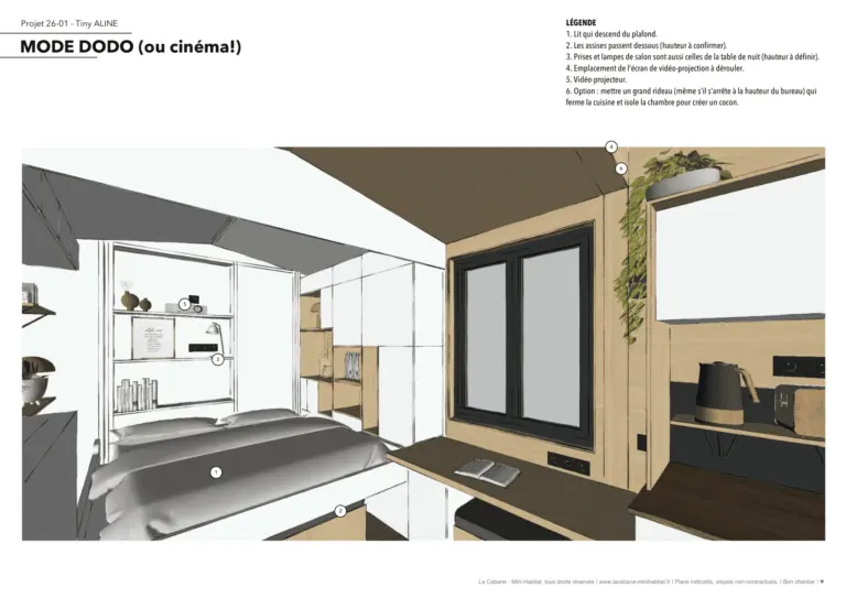 Plans et photos Tiny House 20m2, Aline
