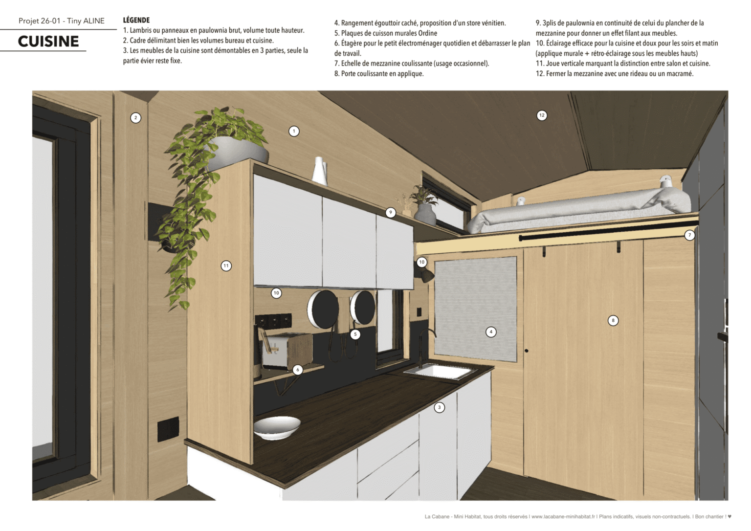 Plans et photos Tiny House 20m2, Aline