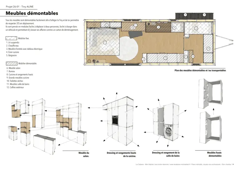 Plans et photos Tiny House 20m2, Aline