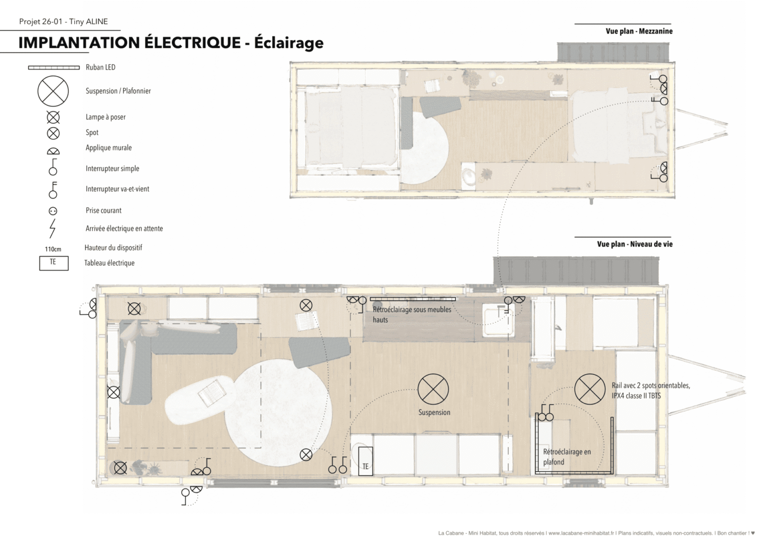 Plans et photos Tiny House 20m2, Aline
