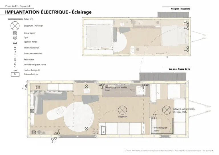 Plans et photos Tiny House 20m2, Aline