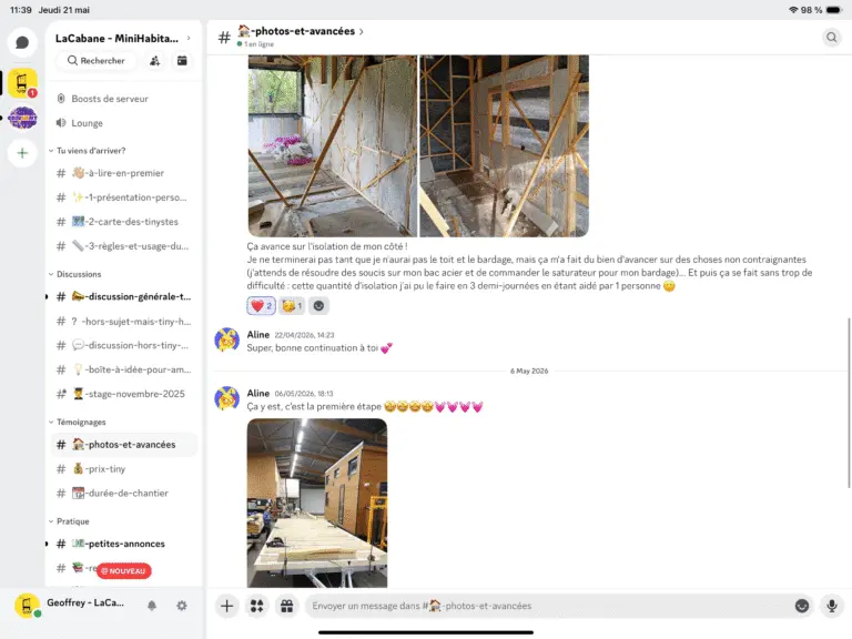 communauté tiny house discord